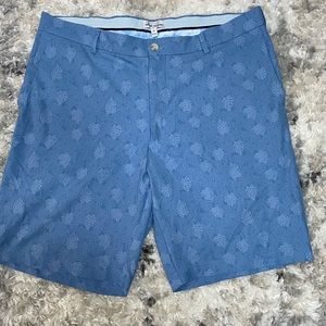 Peter Millar Blue Floral Golf Shorts 36 Waist 9” Inseam
